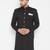 Black woven silk blend men-kurtas