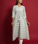Green printed  cotton  cotton-kurtis