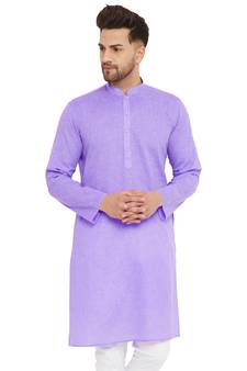 Purple Woven Blended Cotton Men-Kurtas
