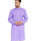 Purple Woven Blended Cotton Men-Kurtas