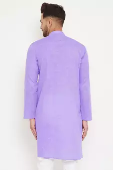 Purple Woven Blended Cotton Men-Kurtas