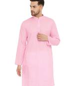 Pink Woven Blended Cotton Men-Kurtas