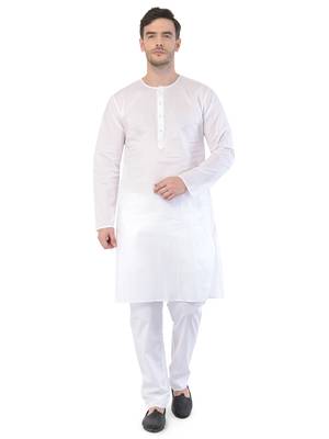 White Cotton Addi Kurta Pyjama Set 1