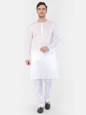 White Cotton Addi Kurta Pyjama Set 2