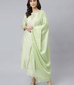 Sea-green plain silk salwar