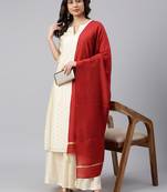 Beige woven chanderi silk salwar