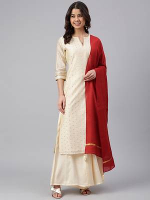 Beige woven chanderi silk salwar 2