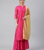 Pink woven chanderi silk salwar