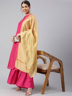Pink woven chanderi silk salwar 2