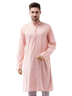 Pink Cotton Blend Kurta 1