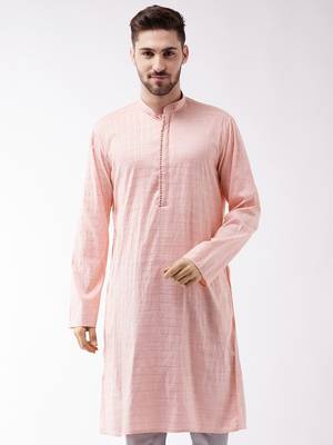 Pink Cotton Blend Kurta 2