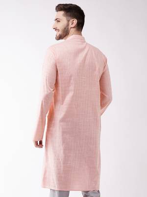 Pink Cotton Blend Kurta 4