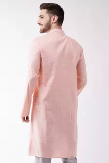 Pink Cotton Blend Kurta