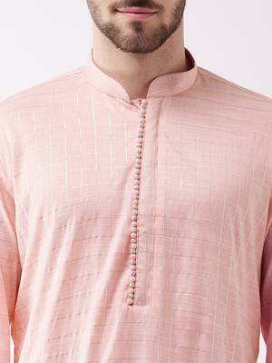 Pink Cotton Blend Kurta 5