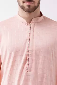 Pink Cotton Blend Kurta