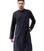 Navy Blue Cotton Blend Kurta