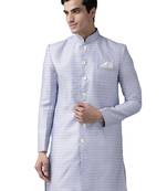 Purple woven silk blend men-kurtas
