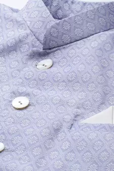 Purple woven silk blend men-kurtas