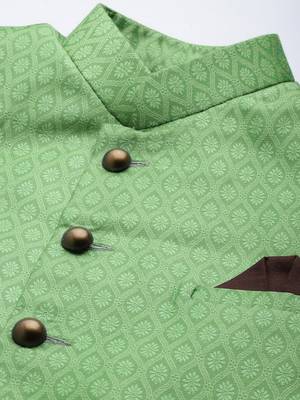 Men'S Green Silk Blend Sherwani Only Top 5