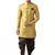 Yellow woven silk blend sherwani