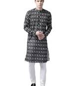 Black Cotton Blend Kurta
