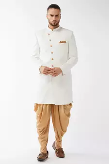 White Plain Polyester Men-Kurtas