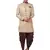 Beige Plain Polyester Sherwani
