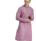 Pink Cotton Blend Kurta