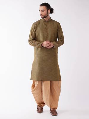 Black Woven Silk Blend Dhoti-Kurta 2