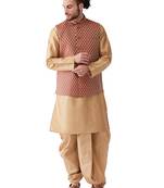 Gold Woven Silk Blend Dhoti-Kurta