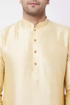 Gold embroidered silk blend dhoti-kurta