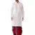 White embroidered silk blend dhoti-kurta