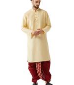 Gold Embroidered Silk Blend Dhoti-Kurta