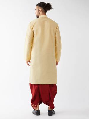 Gold Embroidered Silk Blend Dhoti-Kurta 4