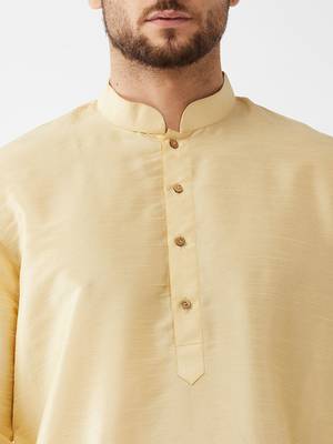 Gold Embroidered Silk Blend Dhoti-Kurta 5