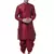Maroon plain silk blend dhoti-kurta