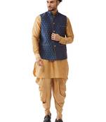 Gold Woven Silk Blend Dhoti-Kurta