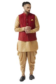 Gold Woven Silk Blend Dhoti-Kurta