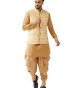 Gold Woven Silk Blend Dhoti-Kurta