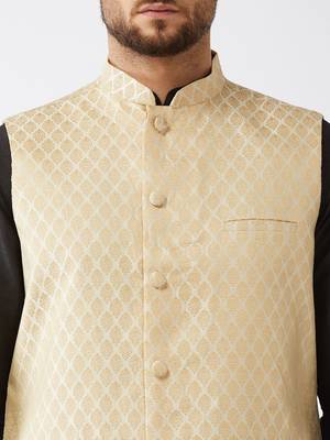 Black Woven Silk Blend Dhoti-Kurta 5