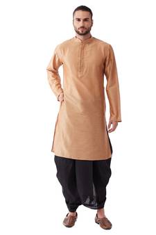 Men'S Solid Kurta And Traditional Dhoti Set