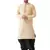 Beige Woven Silk Blend Dhoti-Kurta