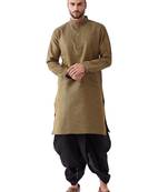 Black Woven Silk Blend Dhoti-Kurta