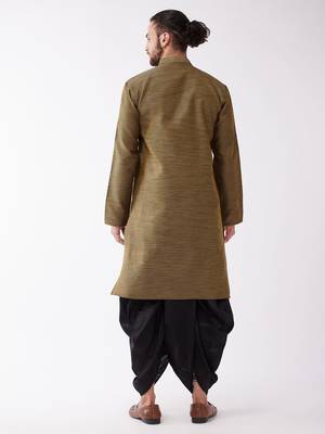 Black Woven Silk Blend Dhoti-Kurta 4