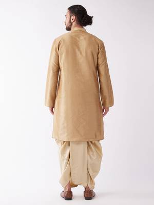 Gold Embroidered Silk Blend Dhoti-Kurta 4