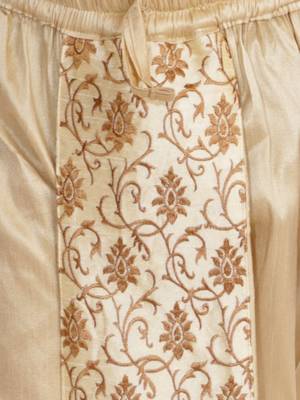 Gold Embroidered Silk Blend Dhoti-Kurta 5