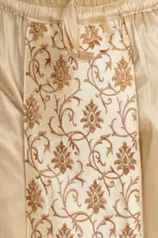 Gold Embroidered Silk Blend Dhoti-Kurta