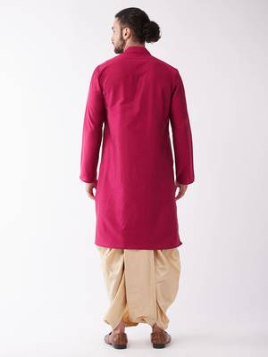 Solid Kurta And Embroidered Traditional Dhoti Set 4