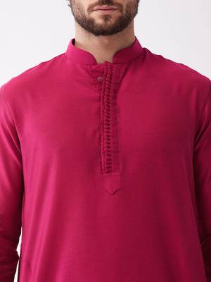 Solid Kurta And Embroidered Traditional Dhoti Set 5