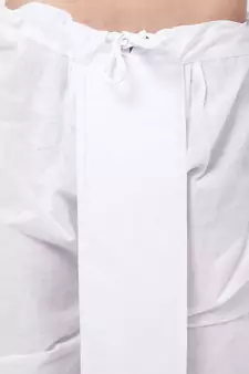 White Pure Cotton Kurta And Dhoti Set